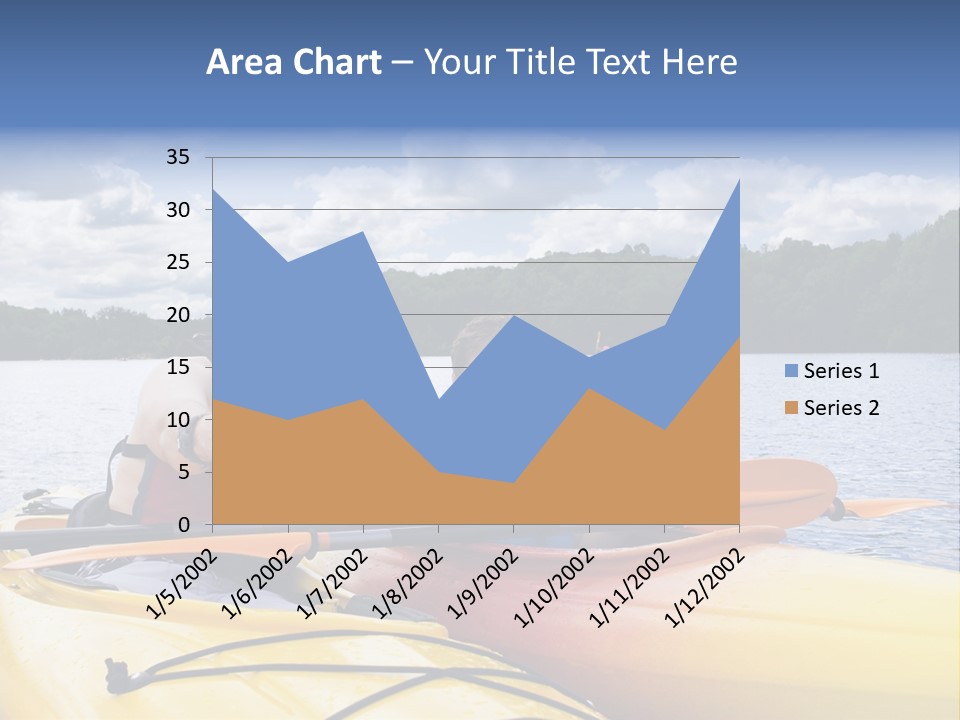 Father And Son Enjoying Kayaking PowerPoint Template
