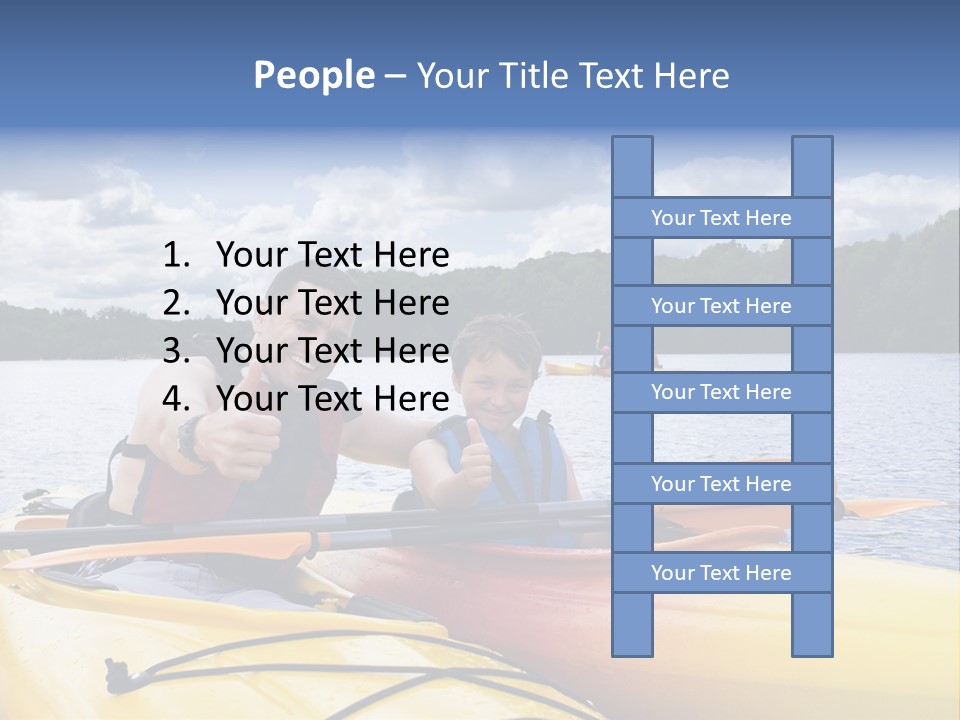 Father And Son Enjoying Kayaking PowerPoint Template