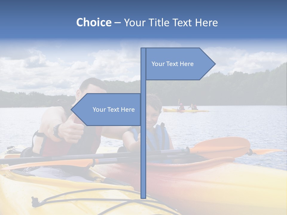 Father And Son Enjoying Kayaking PowerPoint Template