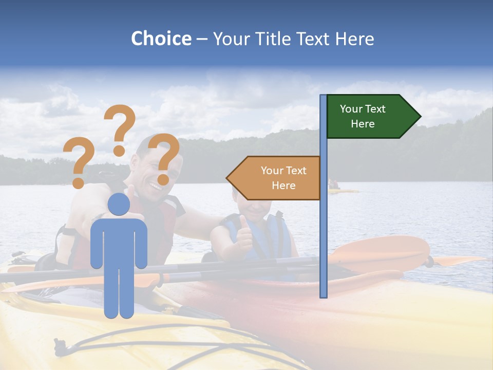 Father And Son Enjoying Kayaking PowerPoint Template