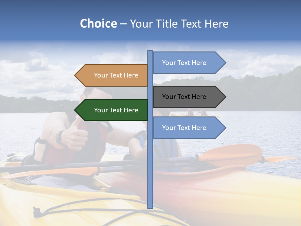 Father And Son Enjoying Kayaking PowerPoint Template