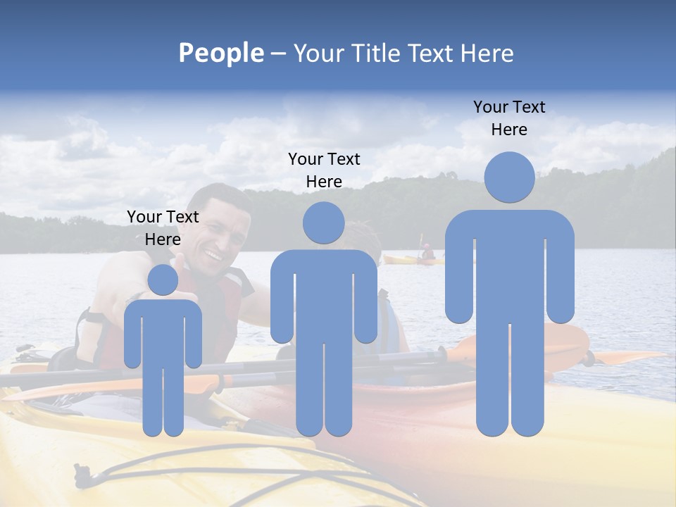 Father And Son Enjoying Kayaking PowerPoint Template