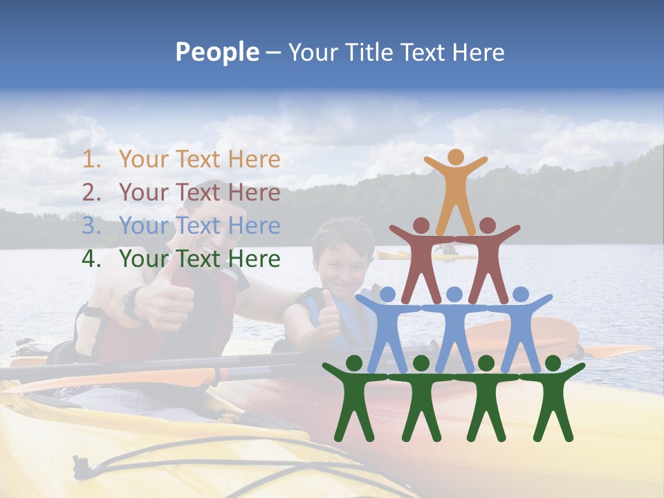 Father And Son Enjoying Kayaking PowerPoint Template