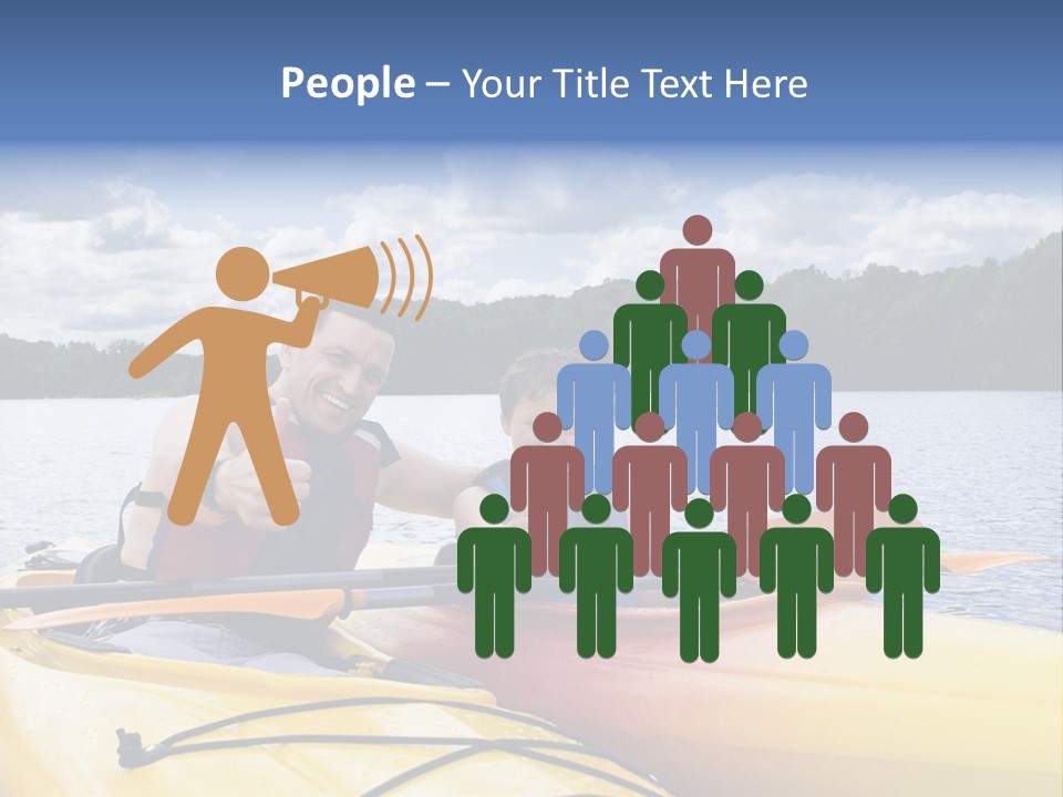 Father And Son Enjoying Kayaking PowerPoint Template