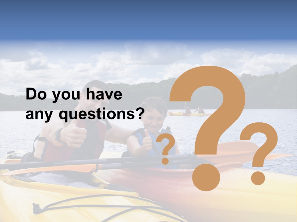 Father And Son Enjoying Kayaking PowerPoint Template