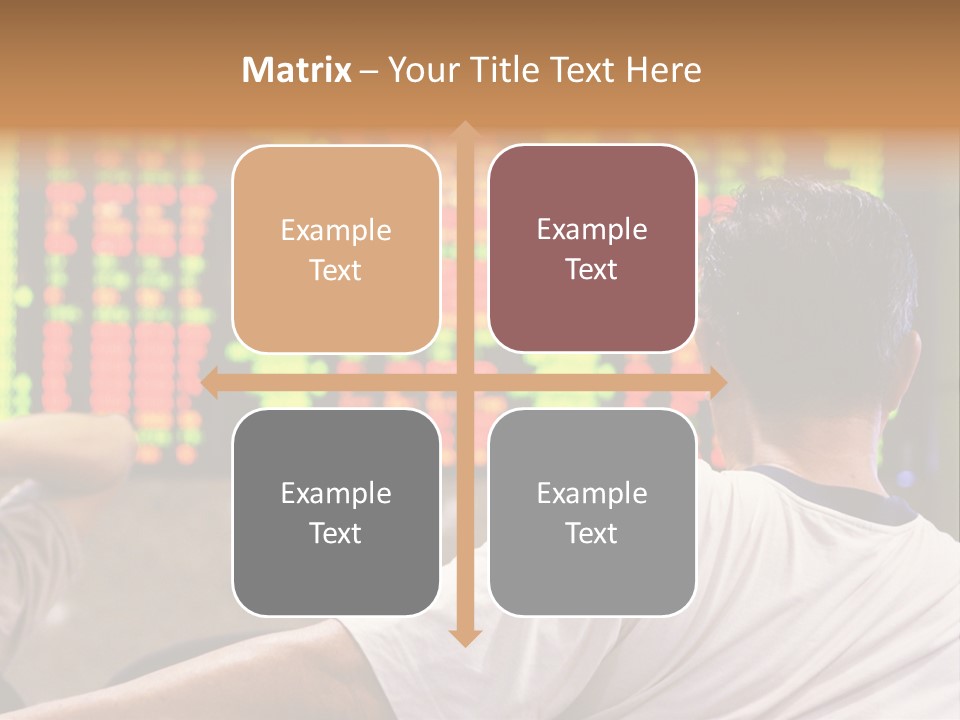 Asian Man Watching Stock Market Index PowerPoint Template
