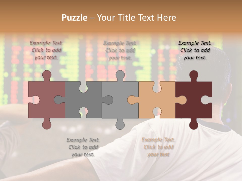 Asian Man Watching Stock Market Index PowerPoint Template