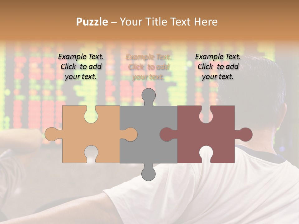 Asian Man Watching Stock Market Index PowerPoint Template