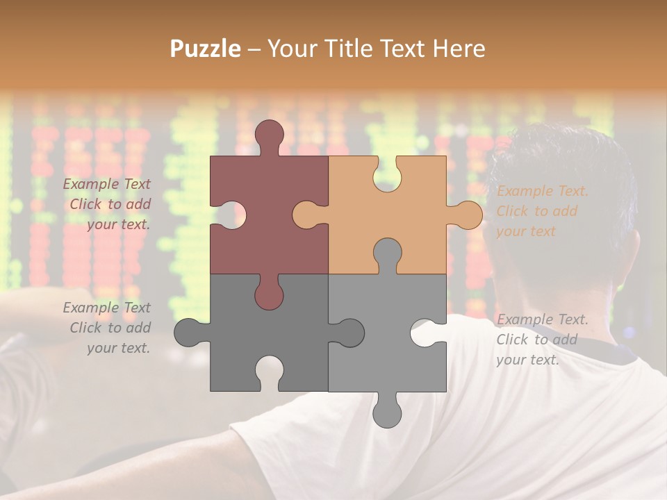 Asian Man Watching Stock Market Index PowerPoint Template