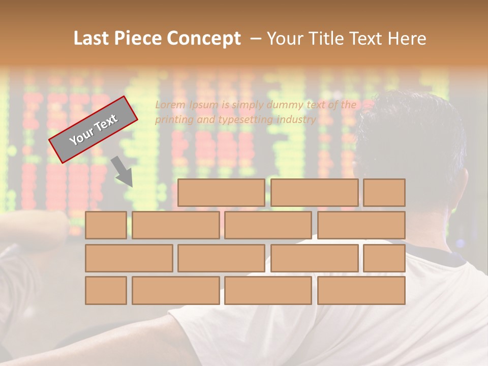 Asian Man Watching Stock Market Index PowerPoint Template