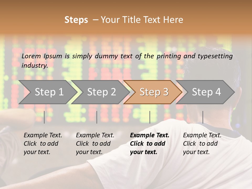 Asian Man Watching Stock Market Index PowerPoint Template