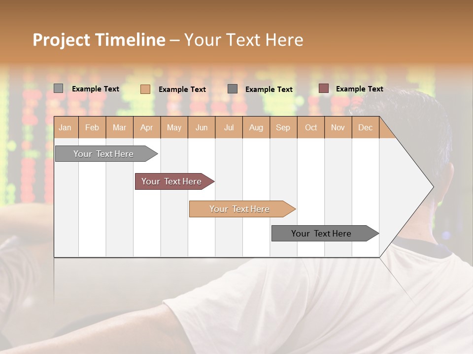 Asian Man Watching Stock Market Index PowerPoint Template