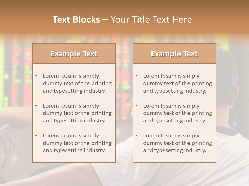 Asian Man Watching Stock Market Index PowerPoint Template