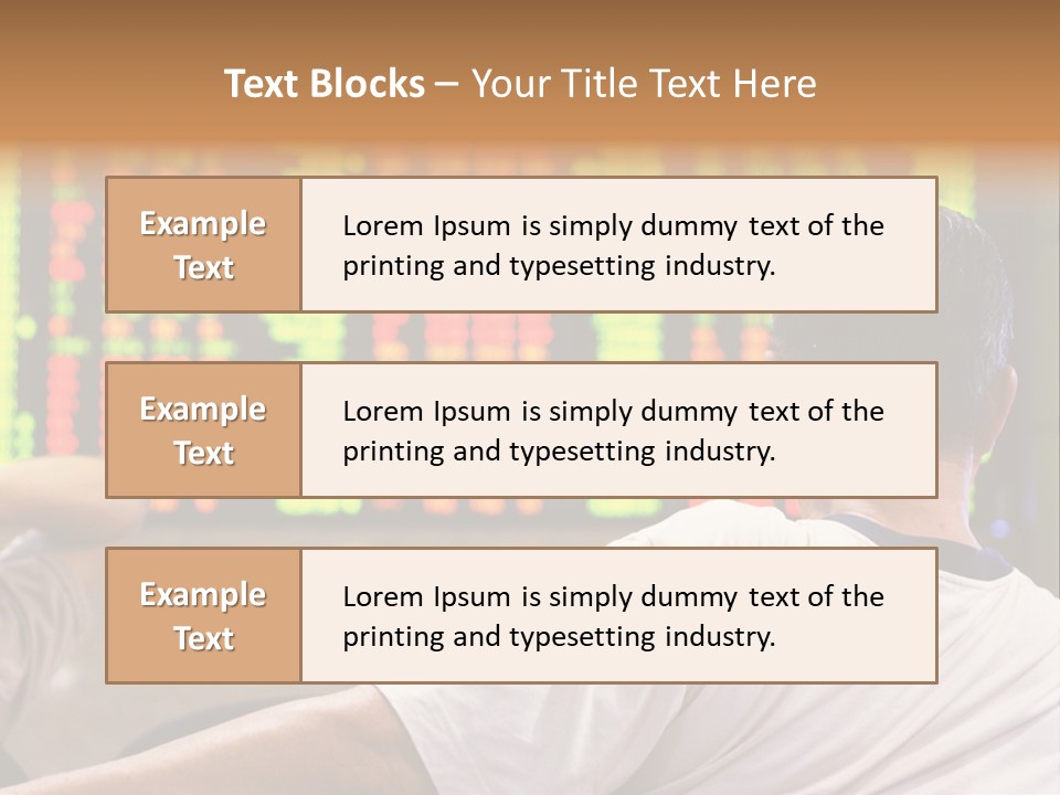 Asian Man Watching Stock Market Index PowerPoint Template