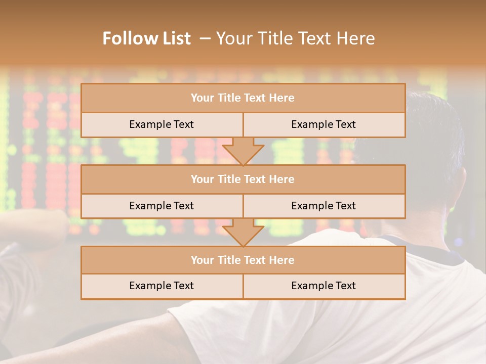 Asian Man Watching Stock Market Index PowerPoint Template