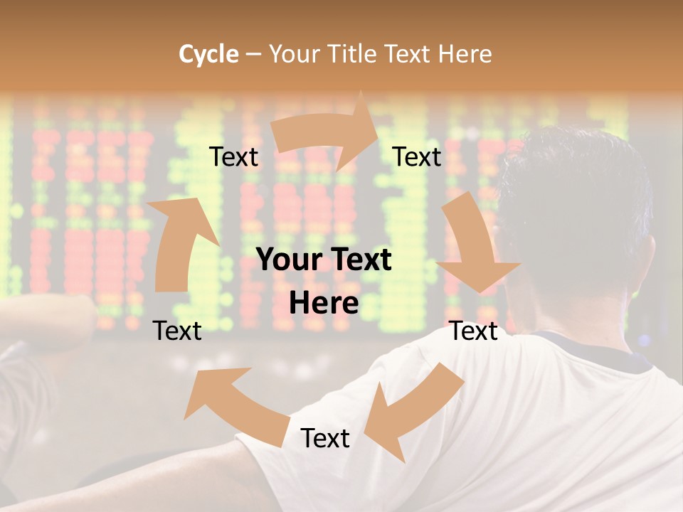 Asian Man Watching Stock Market Index PowerPoint Template