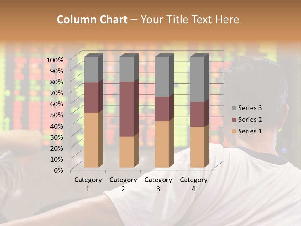 Asian Man Watching Stock Market Index PowerPoint Template