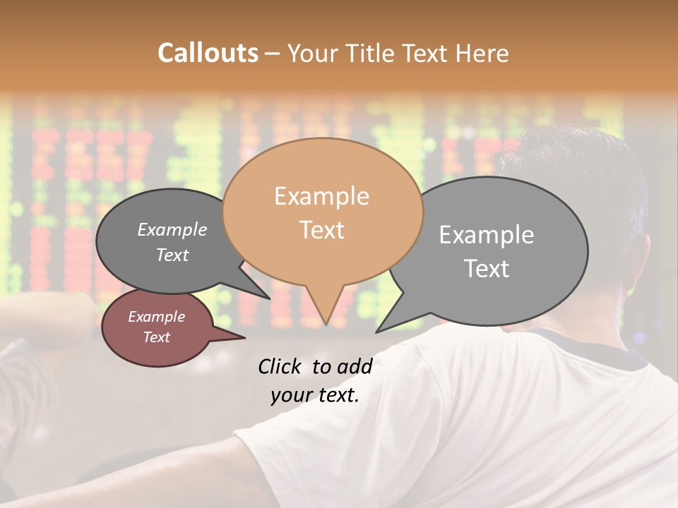 Asian Man Watching Stock Market Index PowerPoint Template