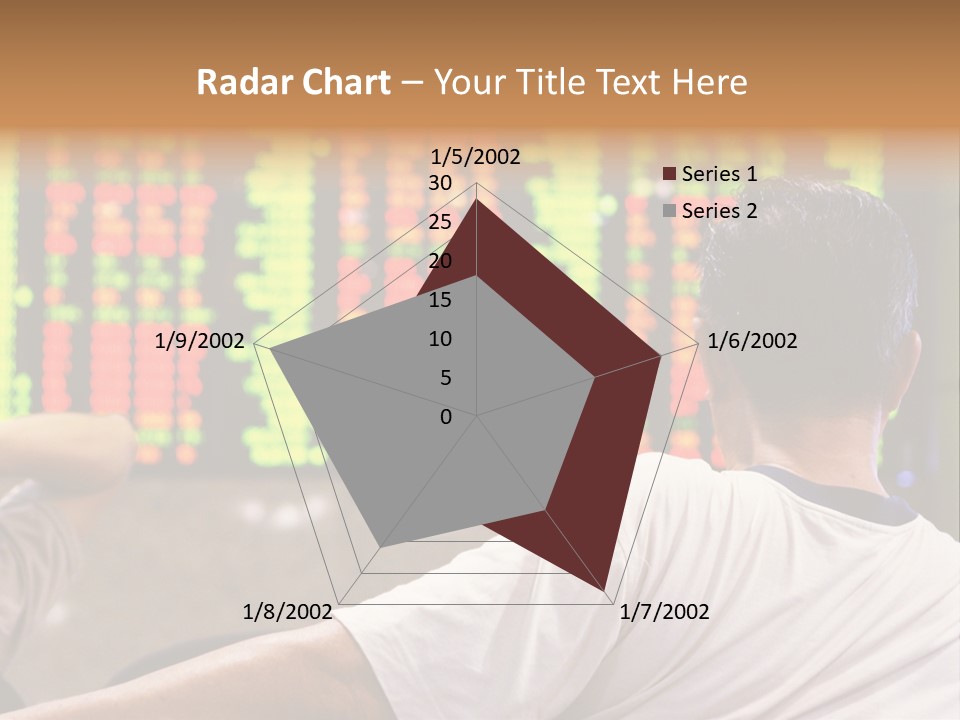 Asian Man Watching Stock Market Index PowerPoint Template