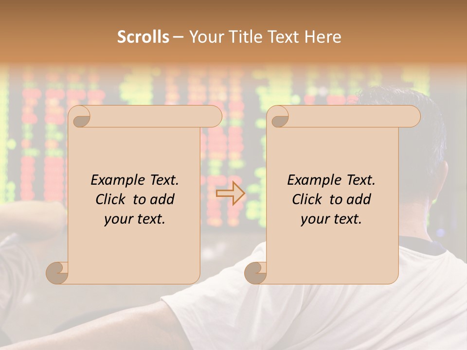 Asian Man Watching Stock Market Index PowerPoint Template