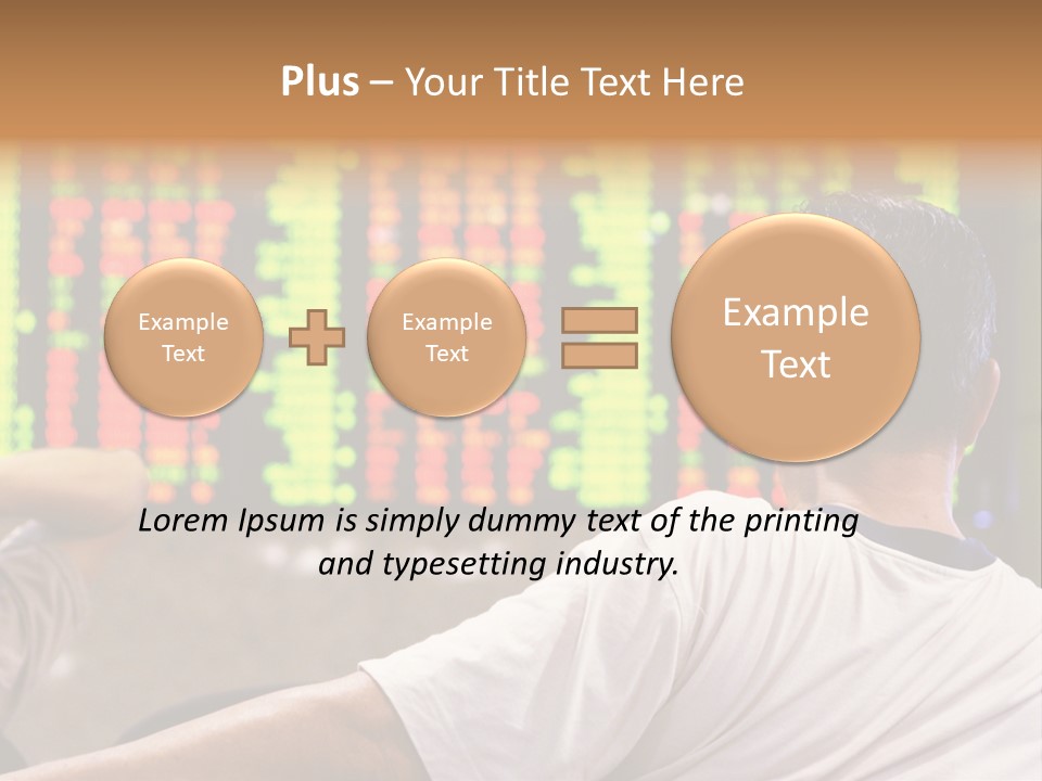 Asian Man Watching Stock Market Index PowerPoint Template