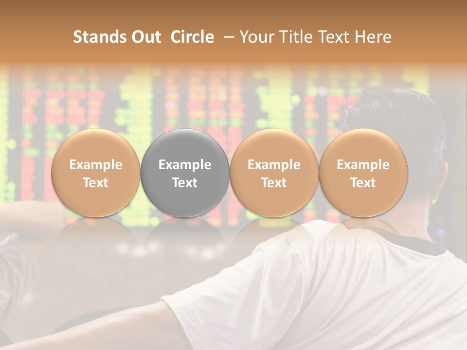 Asian Man Watching Stock Market Index PowerPoint Template