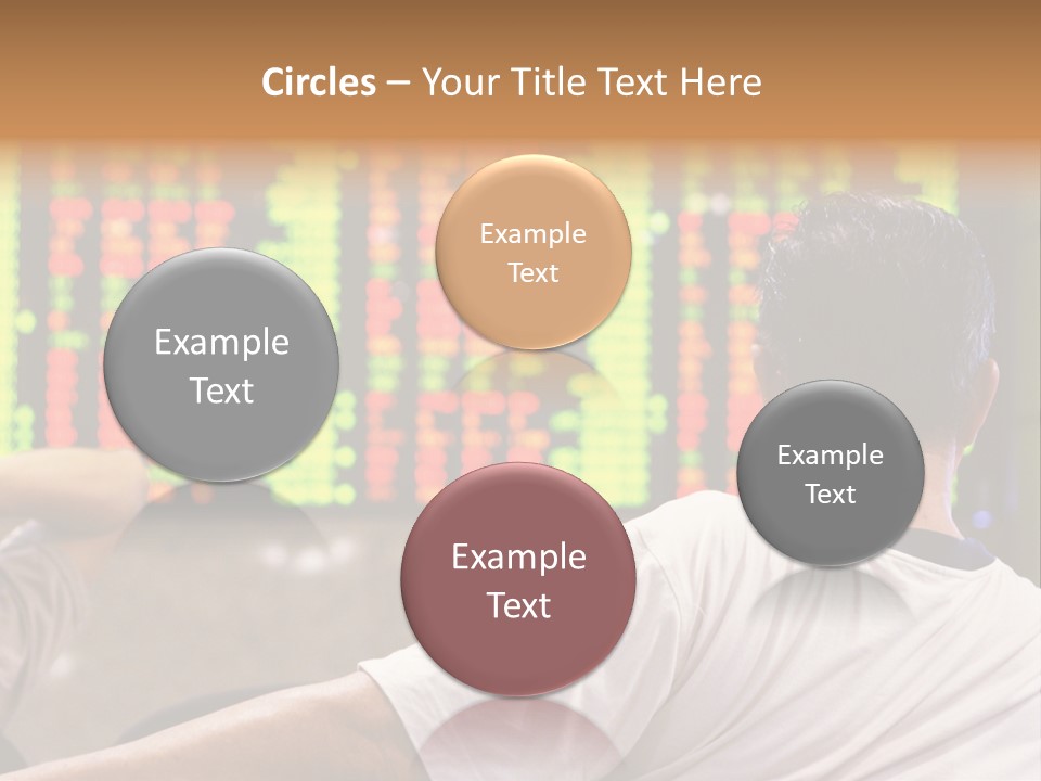 Asian Man Watching Stock Market Index PowerPoint Template