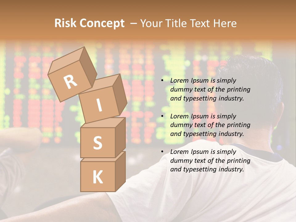 Asian Man Watching Stock Market Index PowerPoint Template