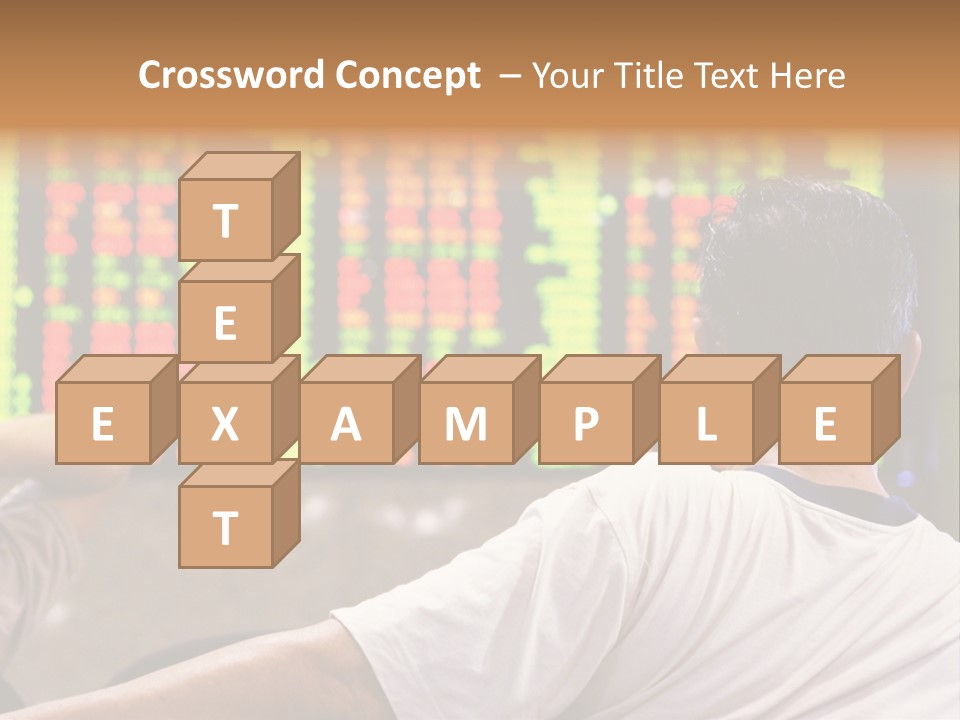 Asian Man Watching Stock Market Index PowerPoint Template