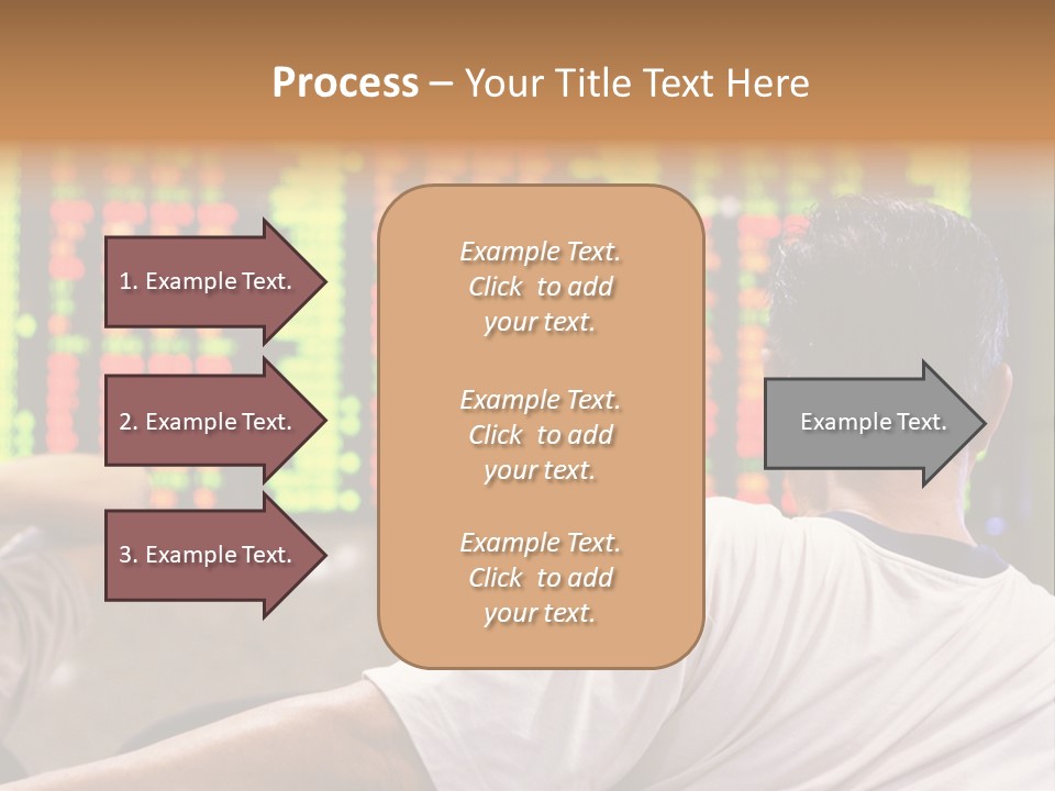 Asian Man Watching Stock Market Index PowerPoint Template