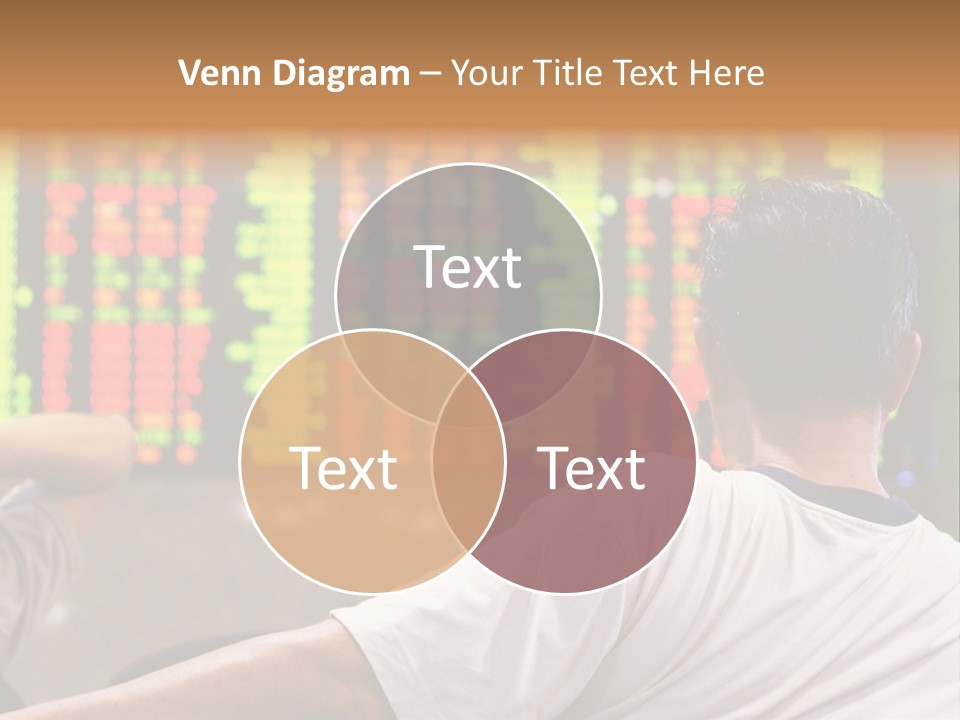 Asian Man Watching Stock Market Index PowerPoint Template