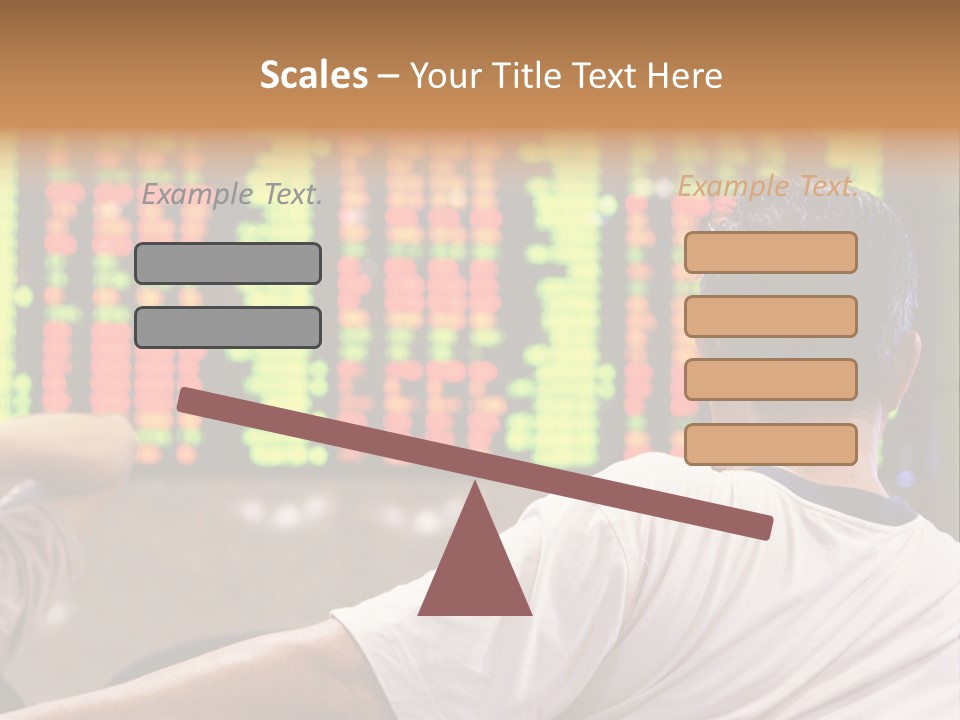Asian Man Watching Stock Market Index PowerPoint Template