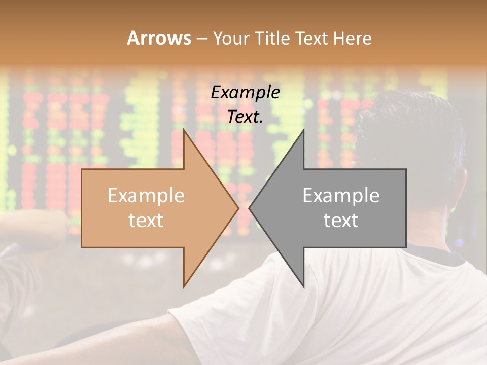 Asian Man Watching Stock Market Index PowerPoint Template