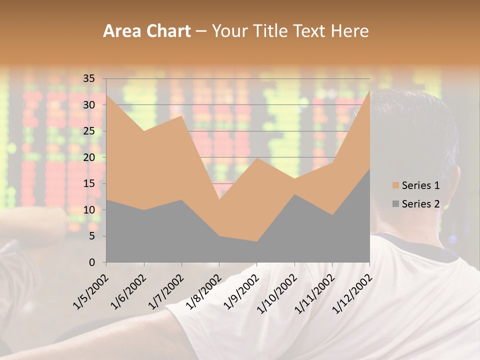 Asian Man Watching Stock Market Index PowerPoint Template