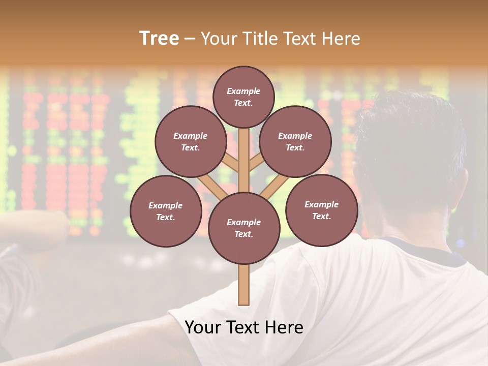 Asian Man Watching Stock Market Index PowerPoint Template