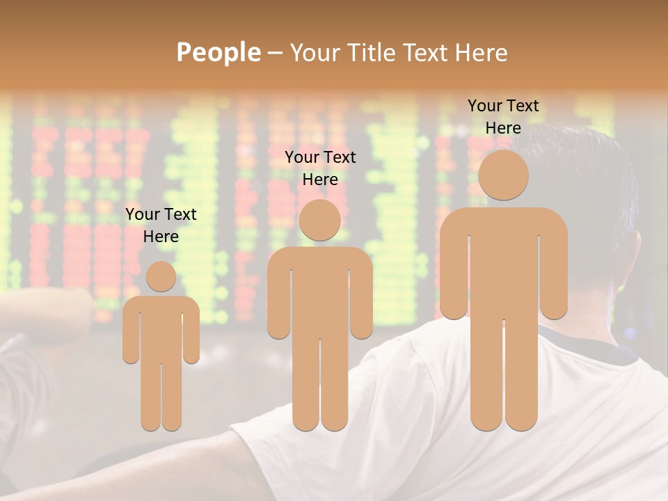 Asian Man Watching Stock Market Index PowerPoint Template