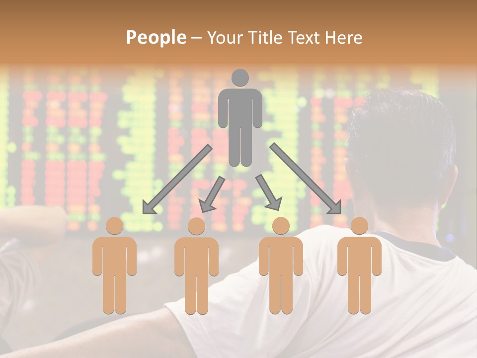 Asian Man Watching Stock Market Index PowerPoint Template