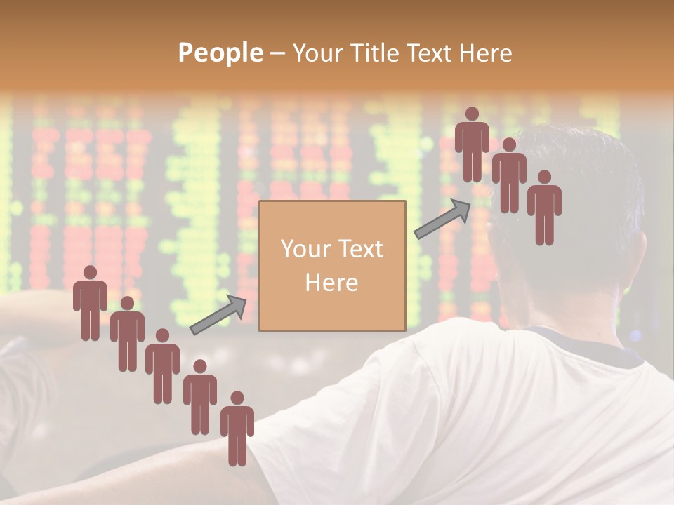 Asian Man Watching Stock Market Index PowerPoint Template