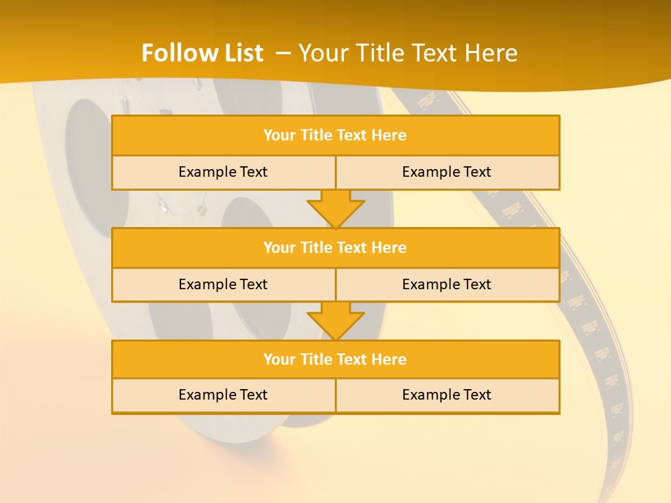 Reel Of Film Of 16 Mm On Yellow Background PowerPoint Template