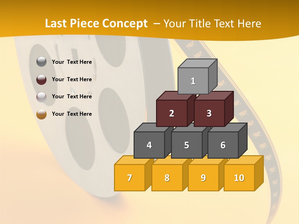 Reel Of Film Of 16 Mm On Yellow Background PowerPoint Template