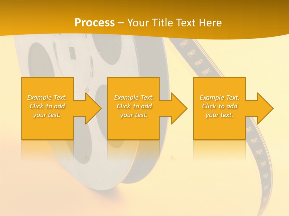 Reel Of Film Of 16 Mm On Yellow Background PowerPoint Template