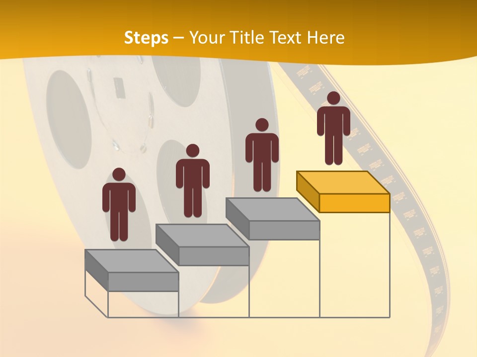 Reel Of Film Of 16 Mm On Yellow Background PowerPoint Template