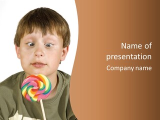 Looking To The Lolly With Eyes Crossed PowerPoint Template