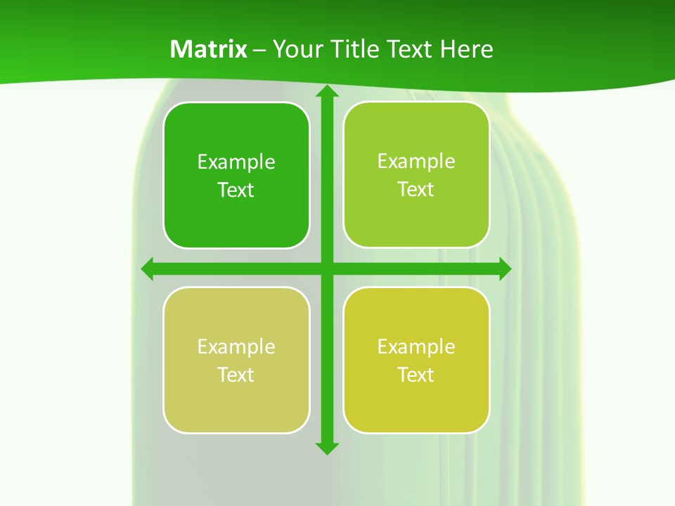 Bottle O Green Color With Mineral Water Isolated On White Background PowerPoint Template