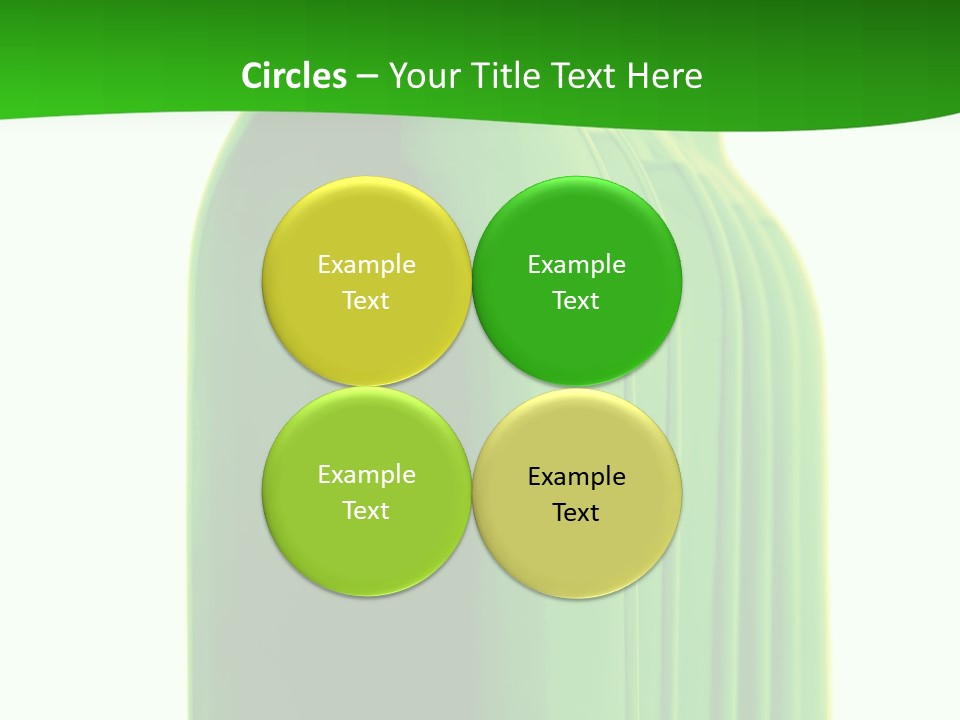 Bottle O Green Color With Mineral Water Isolated On White Background PowerPoint Template