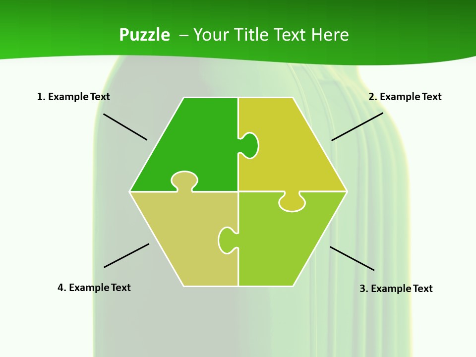 Bottle O Green Color With Mineral Water Isolated On White Background PowerPoint Template