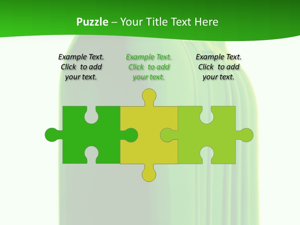 Bottle O Green Color With Mineral Water Isolated On White Background PowerPoint Template