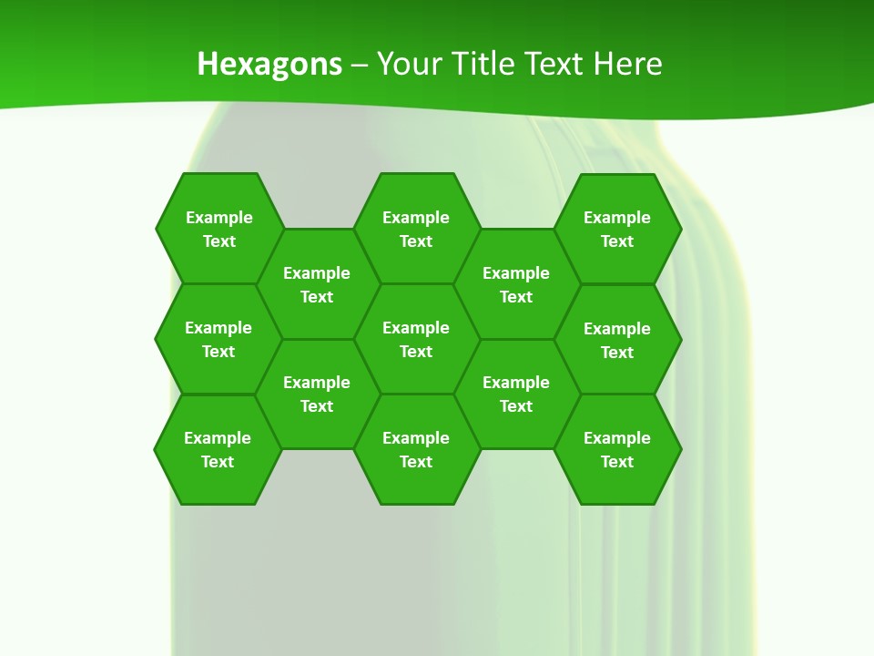 Bottle O Green Color With Mineral Water Isolated On White Background PowerPoint Template