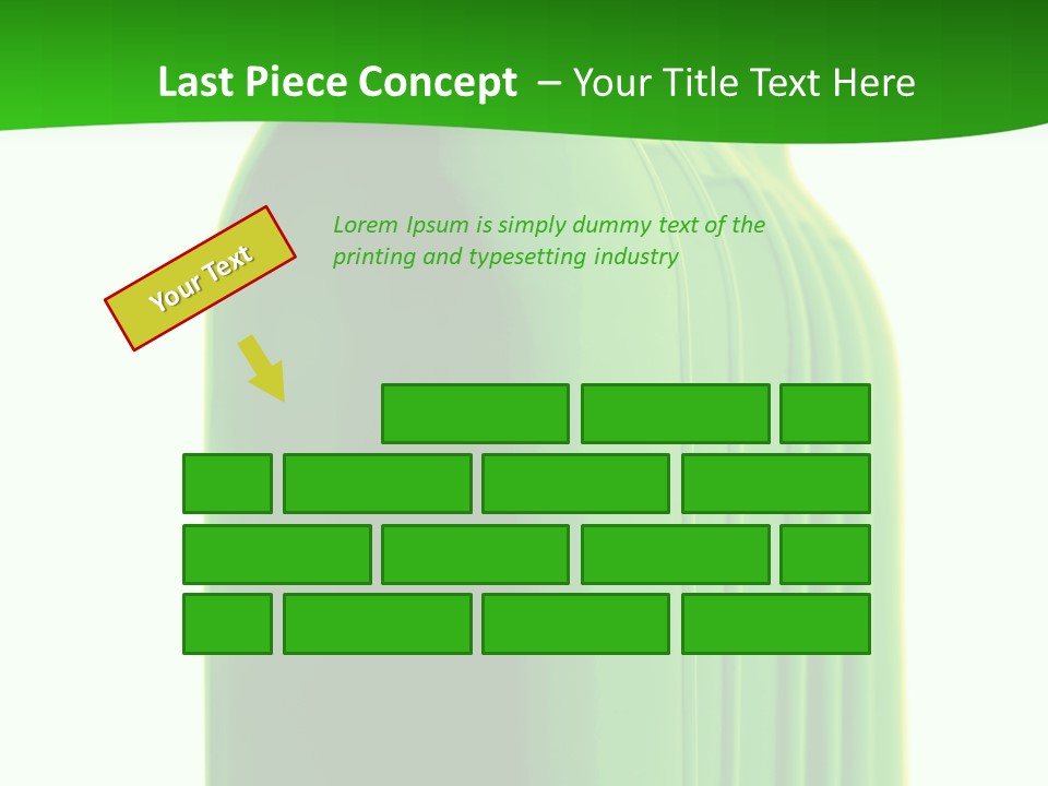 Bottle O Green Color With Mineral Water Isolated On White Background PowerPoint Template