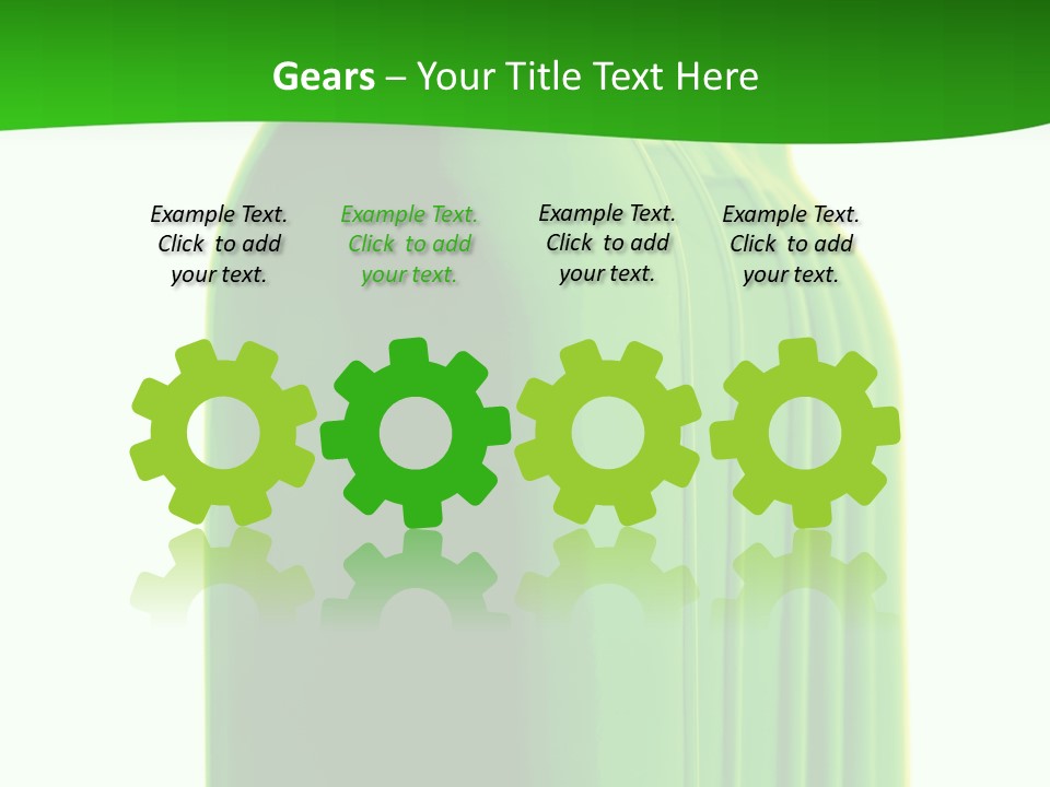 Bottle O Green Color With Mineral Water Isolated On White Background PowerPoint Template